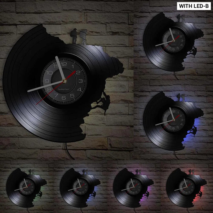 Mountain Climbing Vinyl Record Wall Clock