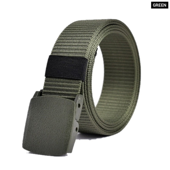 Men Non Metal Plastic Steel Buckle Belt Outdoor All Match Belt for Ourdoor Security Check Free Durable for Camping