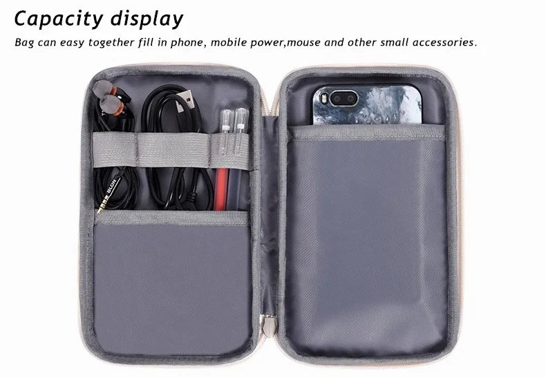 For Accessories Charger Power Bank Cable Usb Headphones Digital Travel Organizer Case Storage Bag