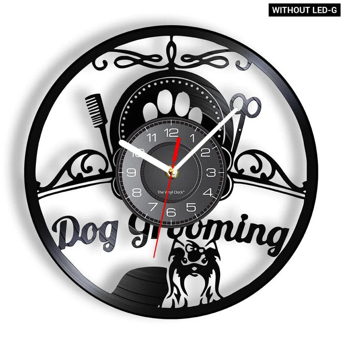 Pet Grooming Vinyl Record Clock