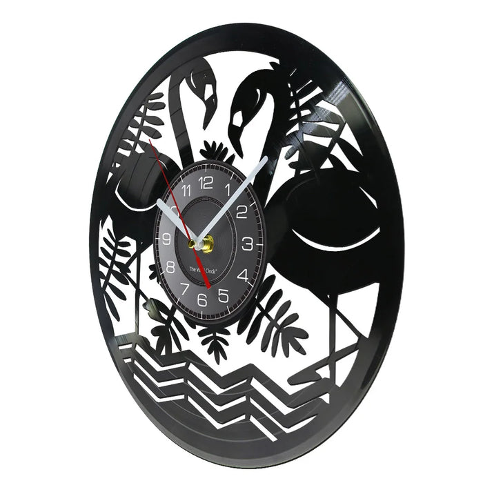 Wild Flamingo Circle Wall Clock