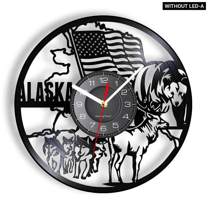 Alaska Cityscape Vinyl Record Clock