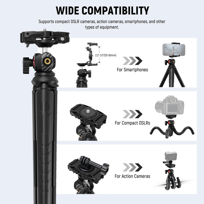 Flexible Mini Tripod With Remote For Iphone Gopro And Insta360 Vlog Selfie Stick Stand