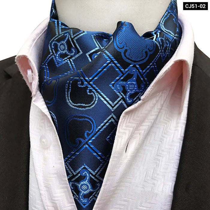 British Gentleman Tie Set Jacquard Paisley Cashew Cravat Ascot Scrunch For Weddings