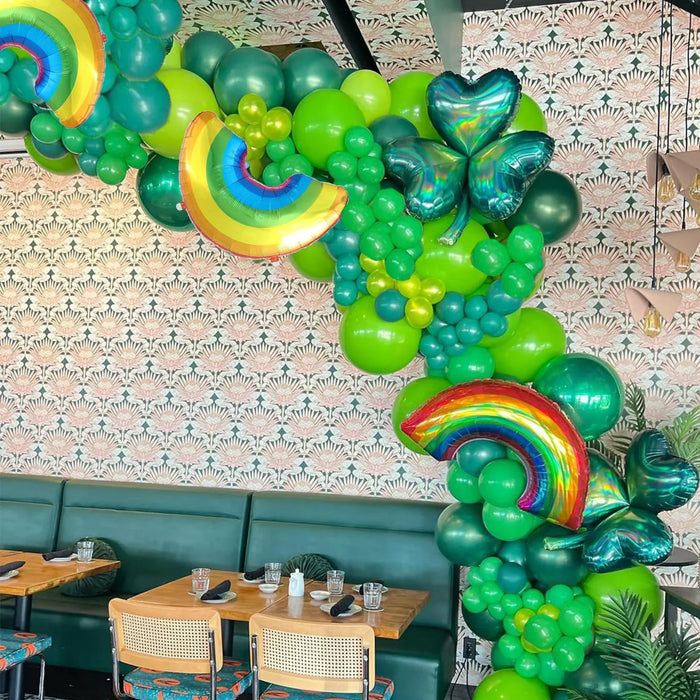 130 St. Patrick'S Day Balloon Arch Garland Set Green Balloon Lucky Clover Happy St. Patrick'S Day Irish Holiday Decorations