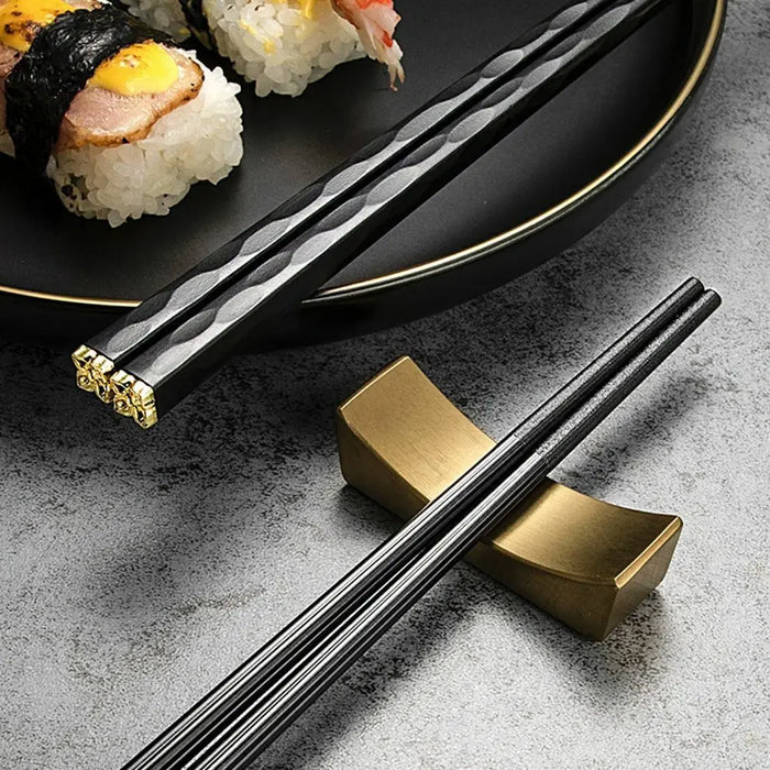 5 Pairs Reusable Chopsticks Japanese Korean Style Dishwasher Safe Non Slip Grip