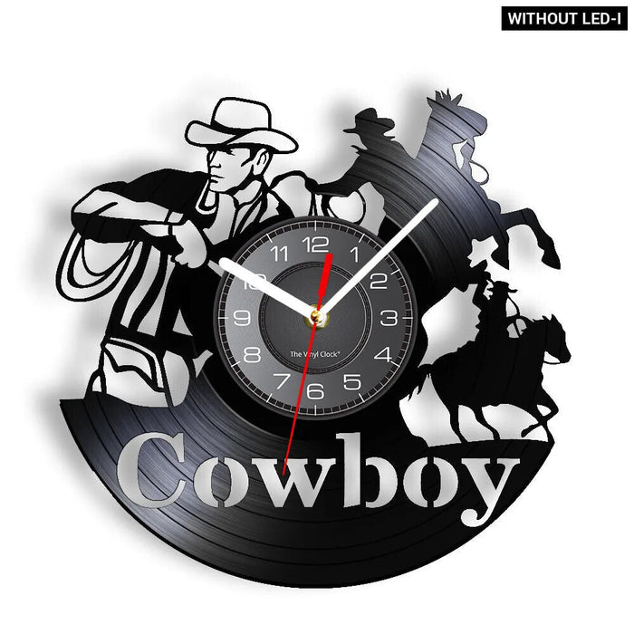 Western Horse Vinyl Record Wall Clock