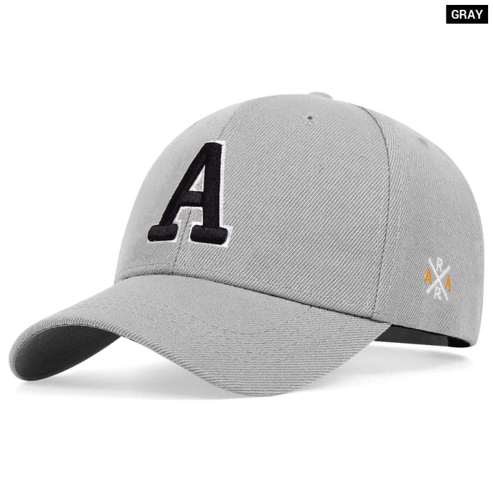 Adjustable Letter A Embroidered Baseball Cap / Hat For Spring / Autumn Outdoor Wear