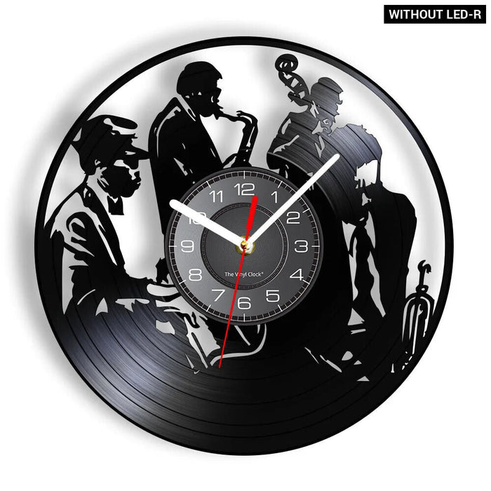 Silent Saxophone Vinyl Record Wall Clock