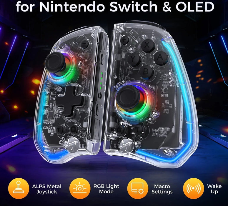 Elite Plus Joypad Alps Analog Stick No Deadzone No Drifting With Light Compatible Nintendo Switch/Lite/Oled