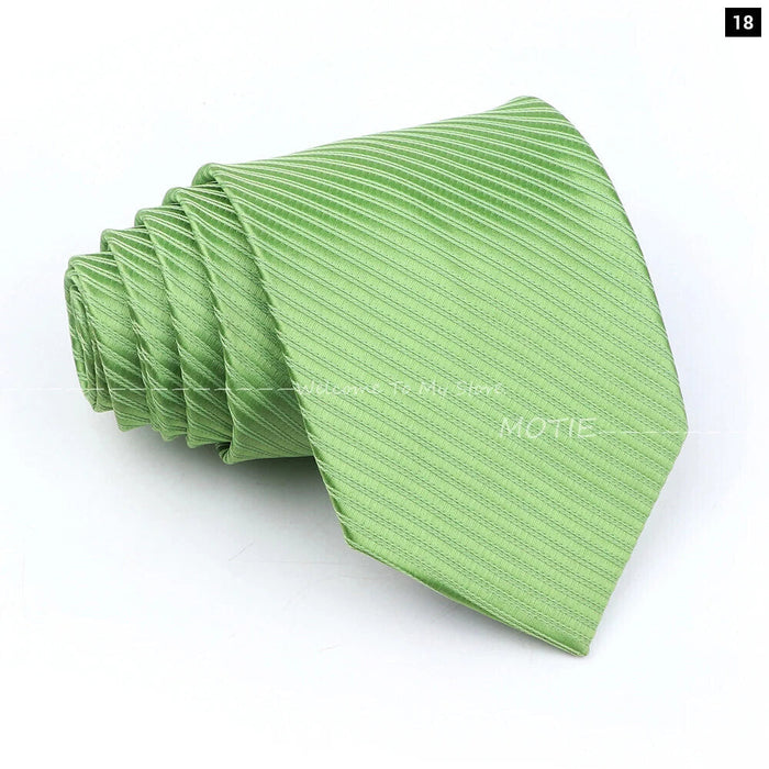 Striped Necktie For Weddings And Business Black Blue 100% Polyester