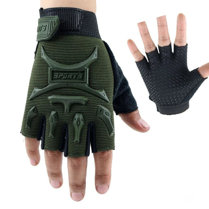 1 Pair Non-Slip Shock-Absorbing Half Finger Cycling Gloves For Kids