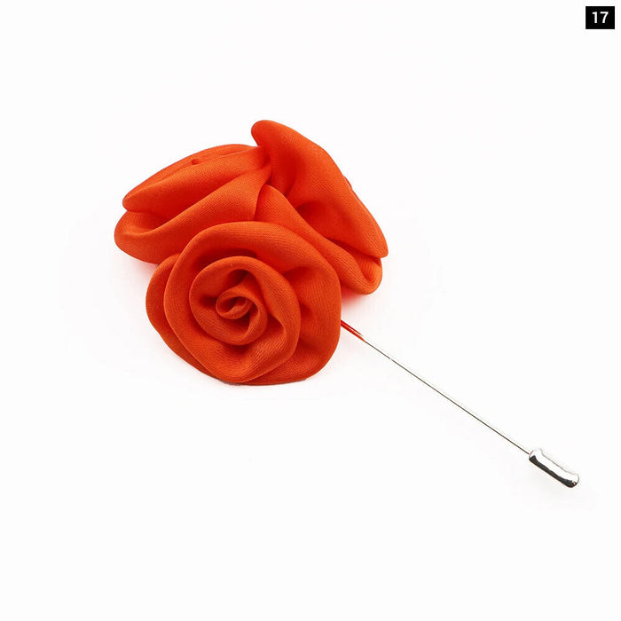 17 Colour Mens Handmade Floral Lapel Pin For Weddings