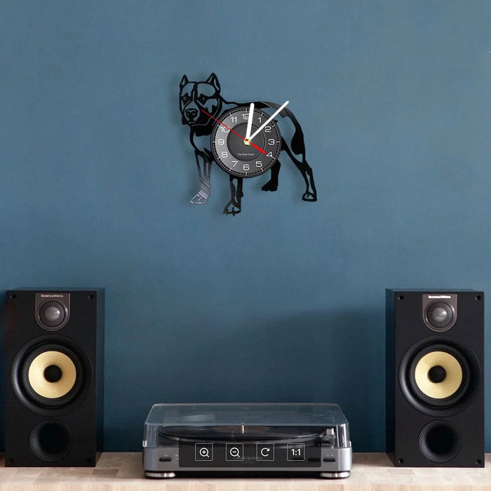 Retro Pitbull Wall Clock