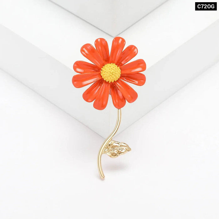 Korean Style Daisy Resin Flower Brooches Luxury Office Party Jewelry