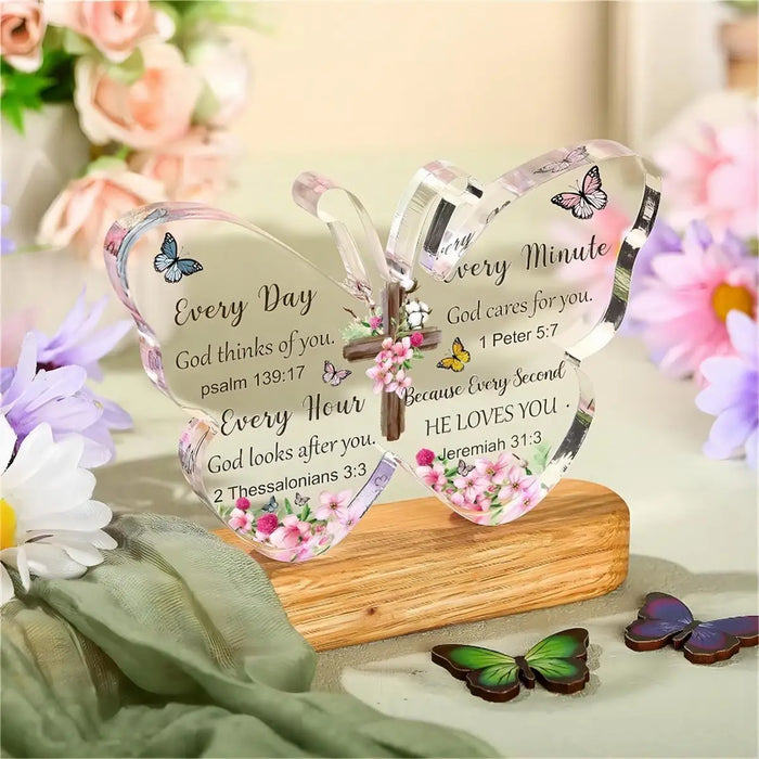 Christian Bible Gift For Women And Men Acrylic Butterfly Prayer Room Decor