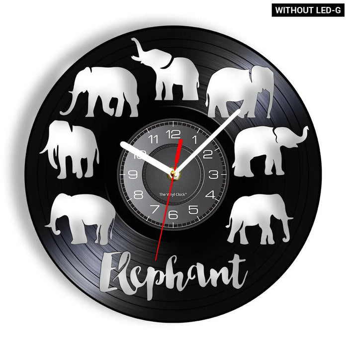 Vinyl Record Elephant Wall Clock