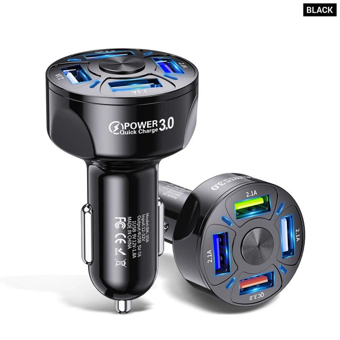 Universal 4 Port Car Charger For Iphone Samsung