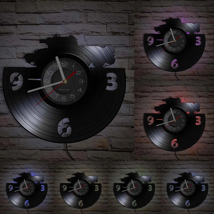 Army Tank Vinyl Record Wall Clock