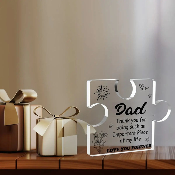 Son To Dad Love Filled Acrylic Puzzle Gift