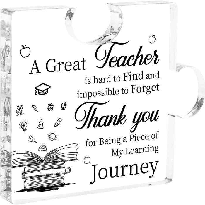 Unique Puzzle Shaped Acrylic Plaque For Teachers Perfect Christmas Gift!