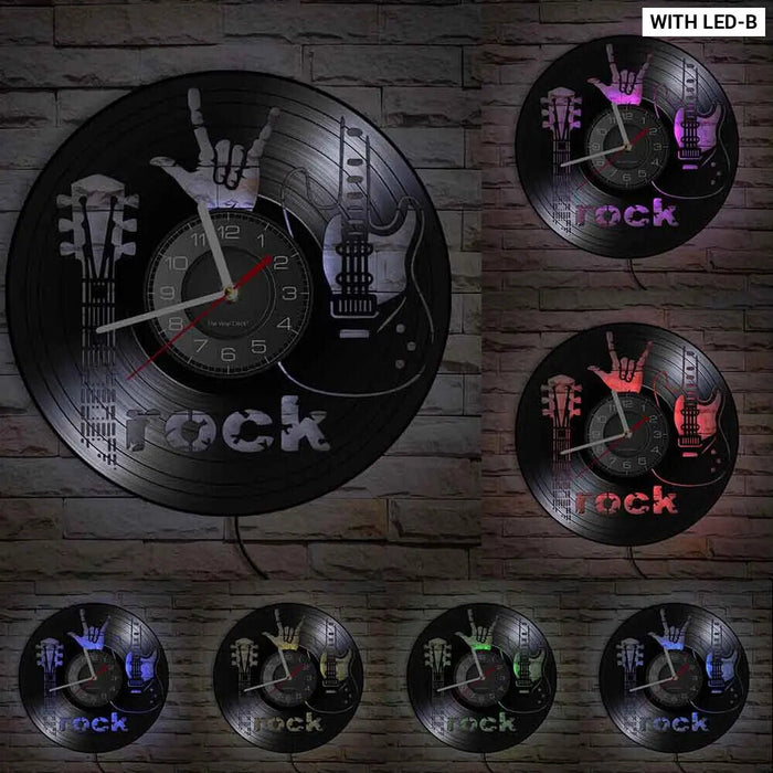 Musical Instruments Vinyl Record Clock