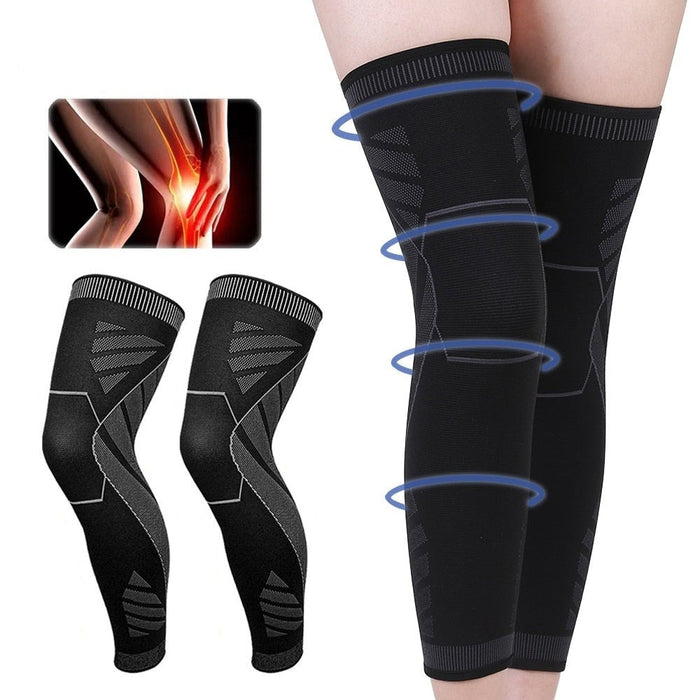 1Pair Sport Full Leg Compression Knee Sleeves Protector for Weightlifting Arthritis