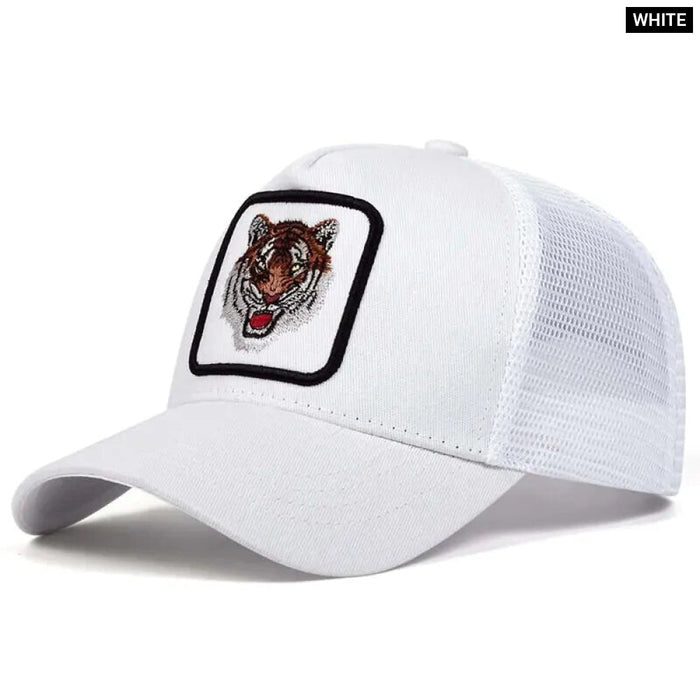 Adjustable Tiger Embroidered Baseball Cap / Hat For Outdoor Sun Protection