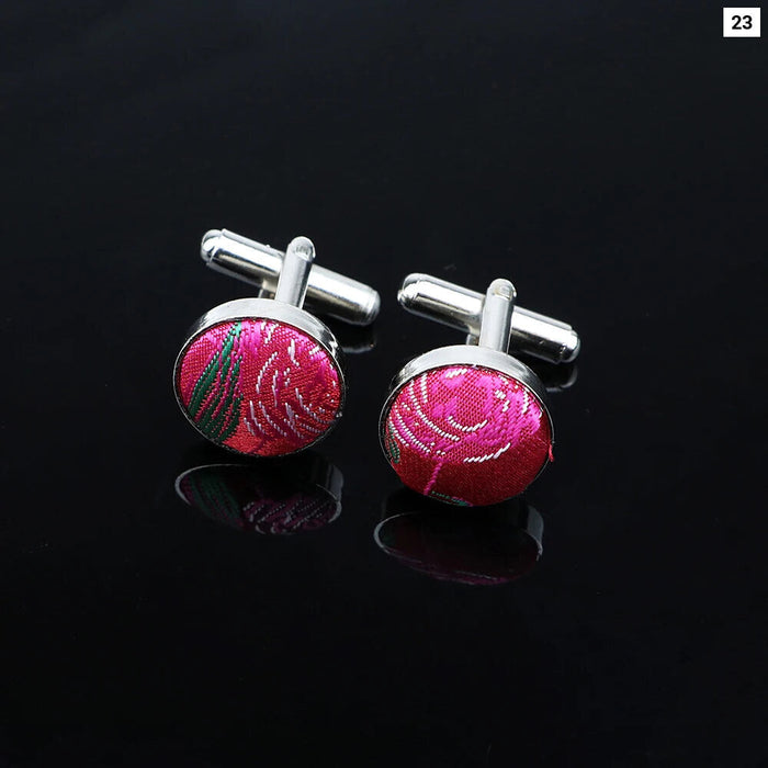 Classic Red Blue Cufflinks Wedding Groom Gift