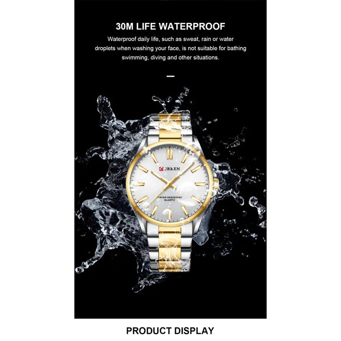 Classic Fashion Brand Watches For Men Business Quartz Luminous Hands Wristwatches With Stainless Steel Strap