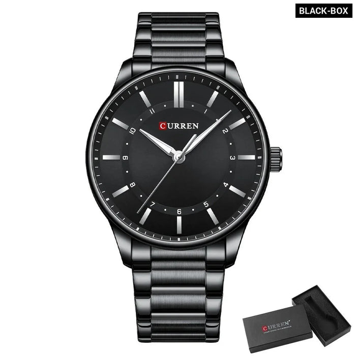 Casual Quartz Watches Men Brand Stainless Steel Band Business Quartz Wristwatches