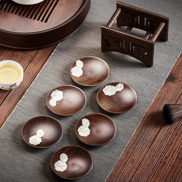 Wooden Tea Coaster Set For Kung Fu Tea Ceremony