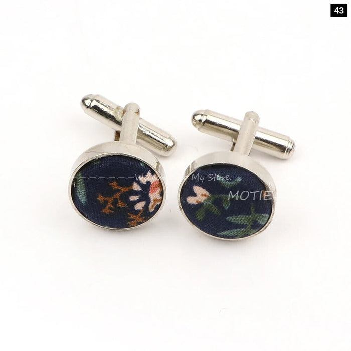 Floral Metal Cufflinks Daily Wear Accessory