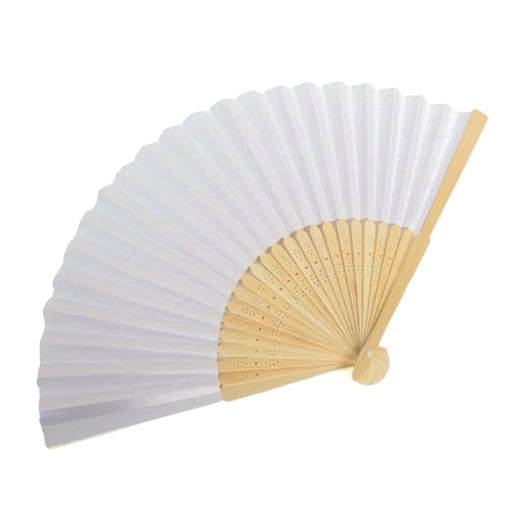 Portable Hand Painted White Folding Fan For Dance