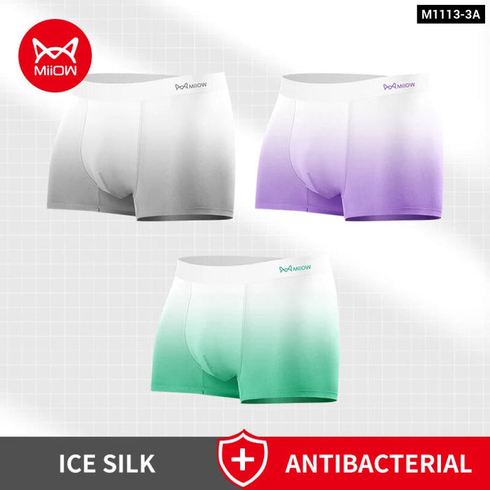 3 Piece Antibacterial Mens Boxer Shorts In Gradient Colours