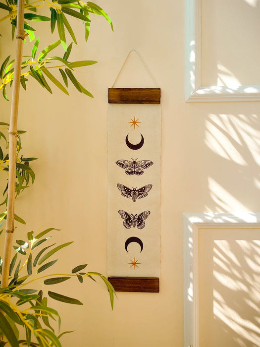 Boho Moon Phase Butterfly Tapestry Wall Decor