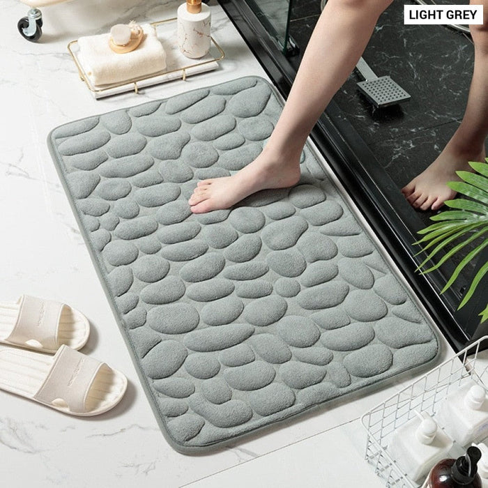 Mat Non-slip Carpets Cobblestone Embossed Bathroom Bath  In Wash Basin Bathtub Side Floor Rug Shower Room Doormat Memory Foam