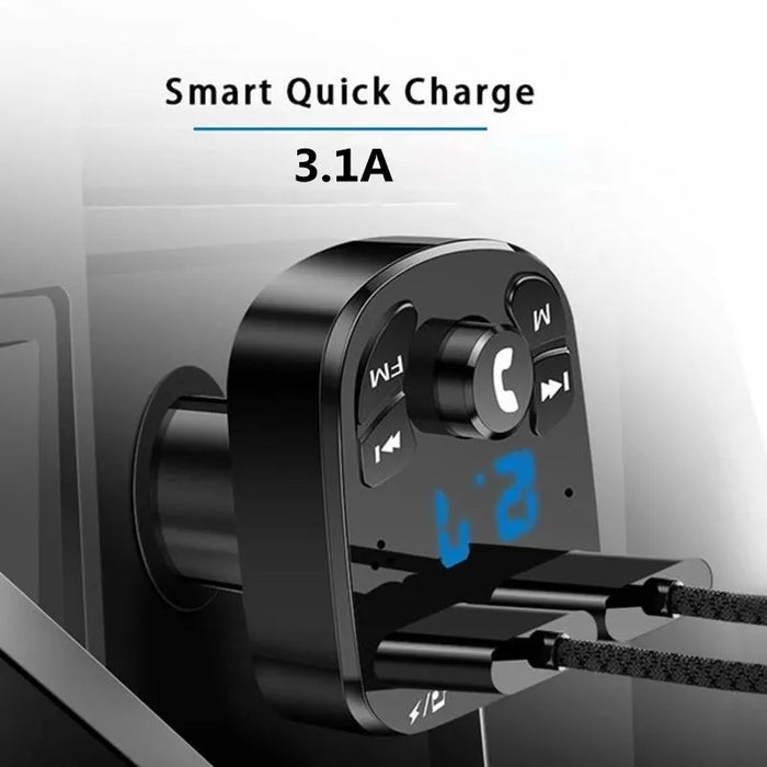 Tooth 5.0 Car Fm Transmitter With Dual Usb Ports