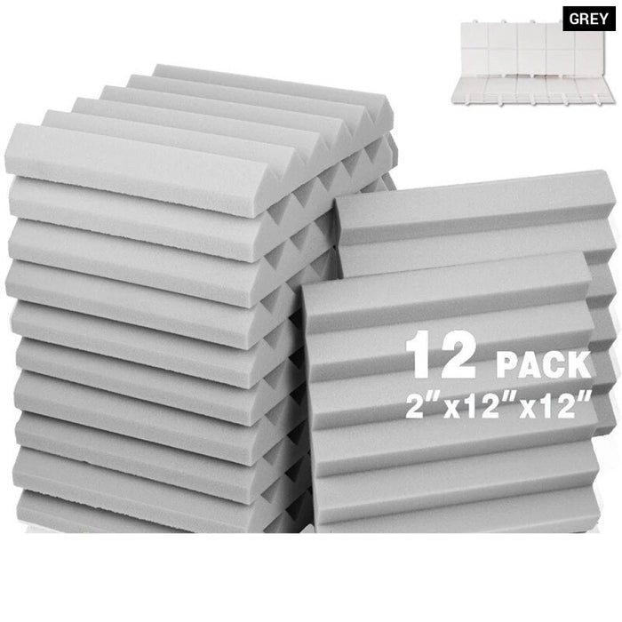 Sound-Absorbing Panels 12 Pcs Acoustic Foam Sound Proof Wall Panel Acoustic Soundproof High Density Studio Foam For Ceiling Door