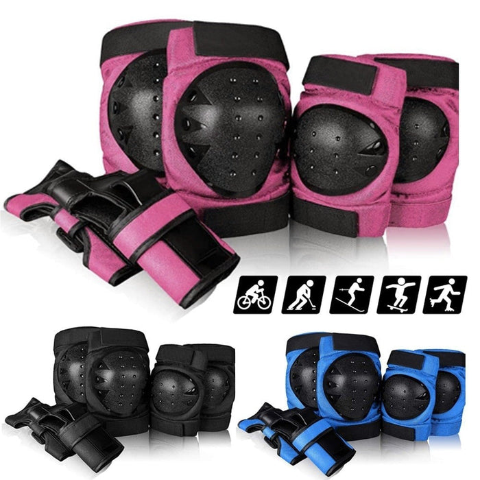 Knee Elbow Pads with Wrist Guards Protective Gear Set For BMX Bike Riding Cycling