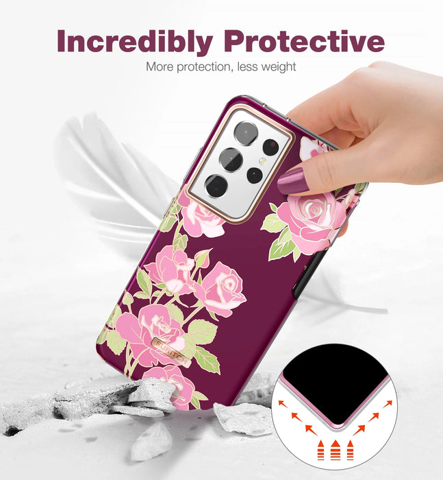 S21 Ultra Case With S Pen Holder Screen Protector Shockproof Dual Layer Protection