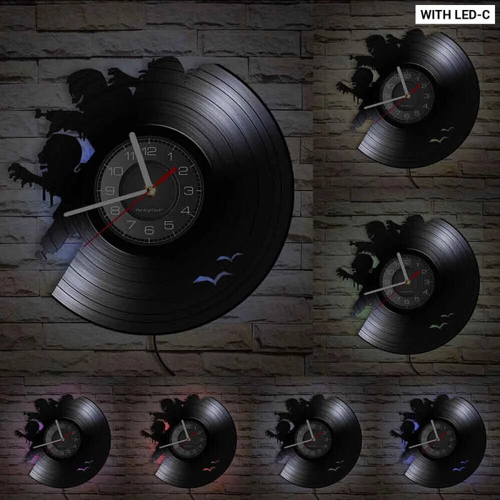 Zombie Crawl Vinyl Lp Wall Clock