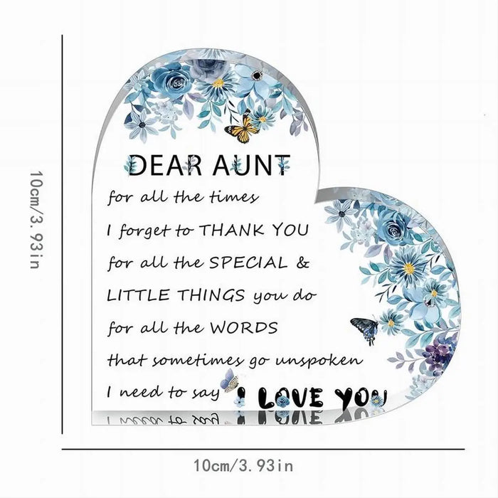 Clear Acrylic Aunt Plaque Perfect Gift For Thanksgiving Or Christmas