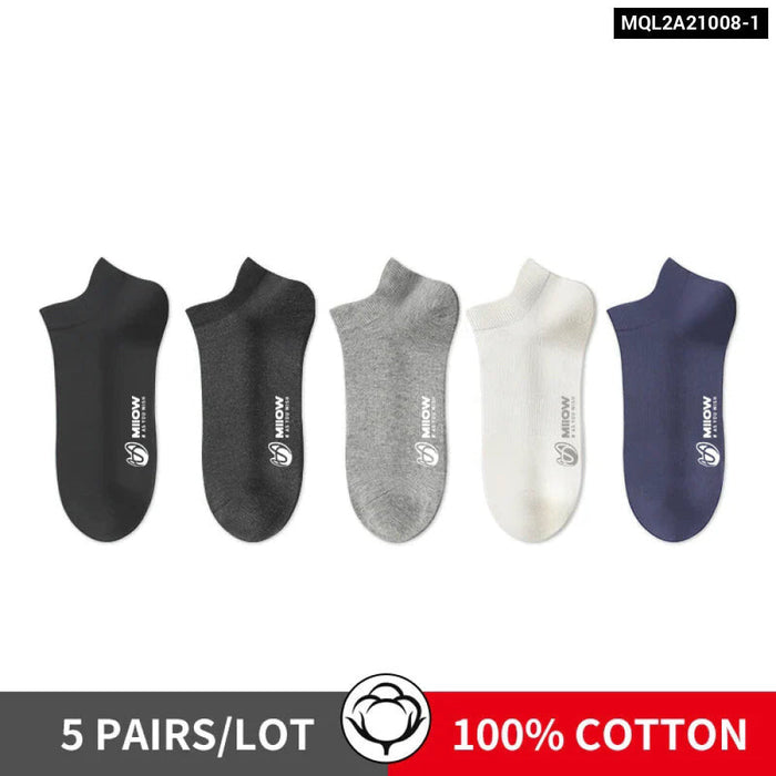 5 Pairs Antibacterial Breathable Mens Ankle Socks