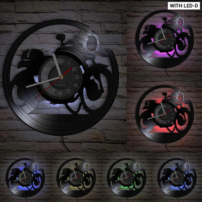 Retro Japanese Motorbike Vinyl Record Wall Clock