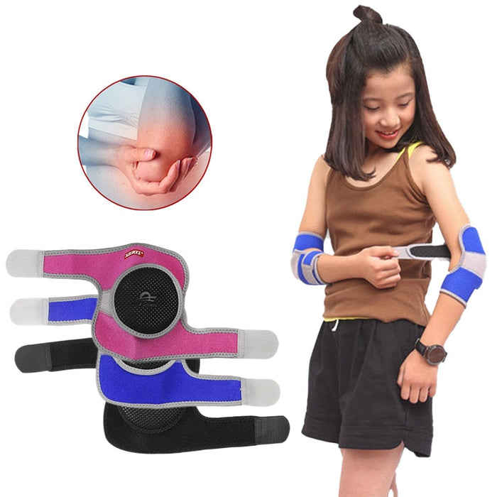 1 Pair Adjustable Kids Compression Elbow Brace For Tennis Football Volleyball