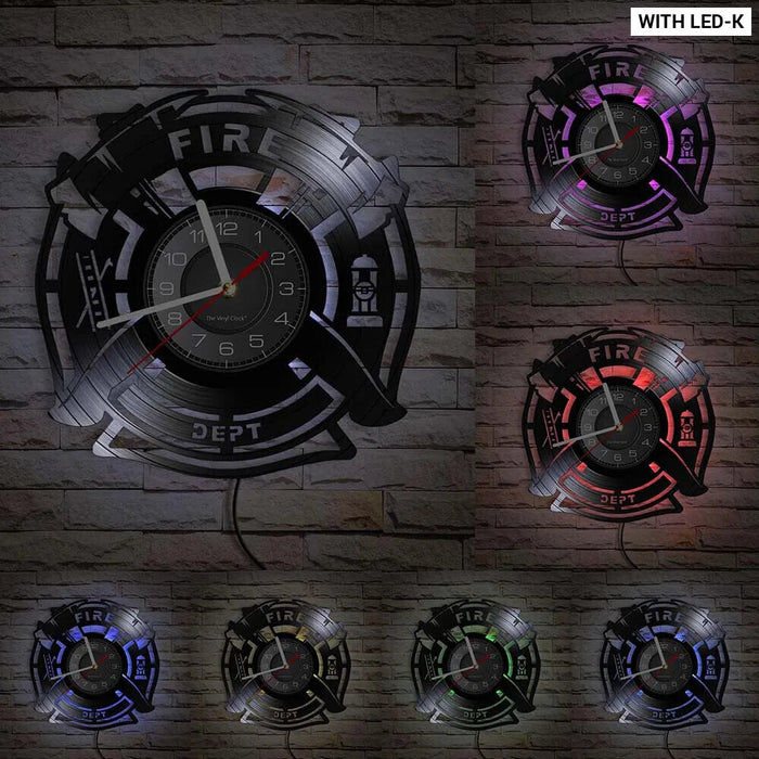 Firefighter Wall Clock With Maltese Cross Design