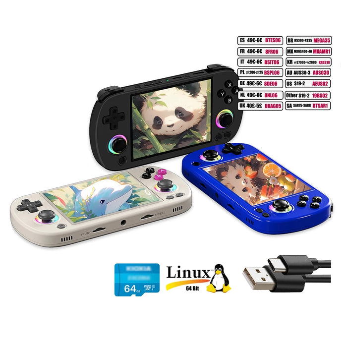 4.0 Handheld Game Console 640 x 480 Ips Screen 3200mah 64 Bit System RGB Light 5k Games