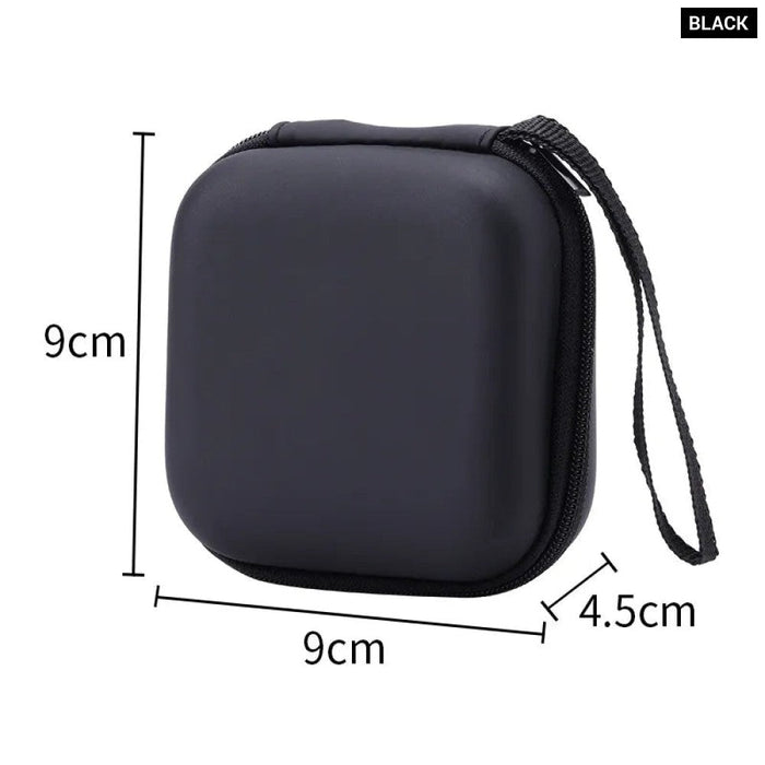 Eva Bag For Wireless Bluetooth Earphones & Case Black Travel Storage Shockproof Bag With Hanging Rope