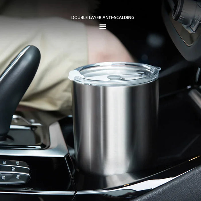 304 Stainless Steel Car Water Cup With Lid And Straw